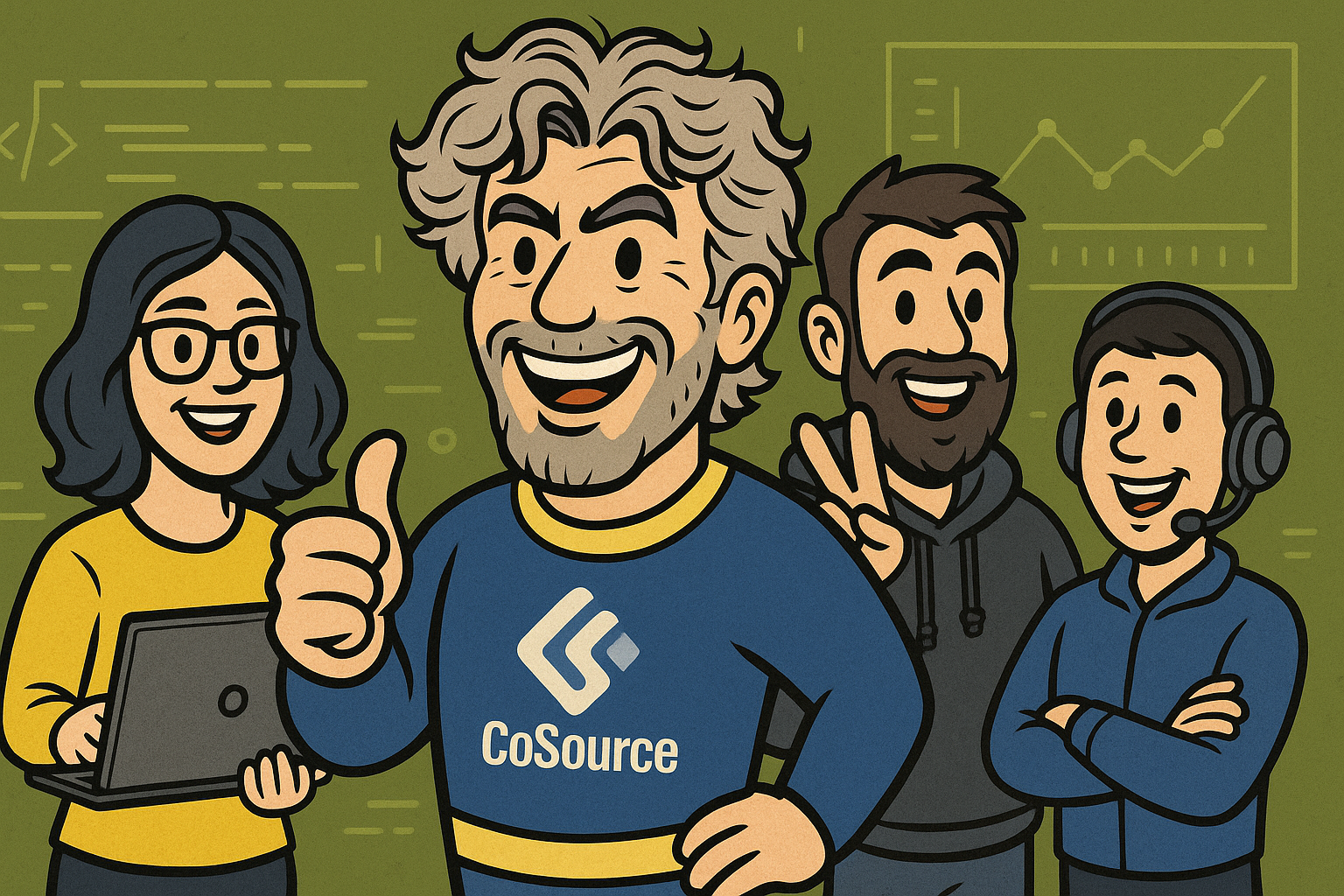 CoSource development team - diverse group of developers and designers